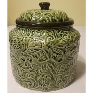 VINTAGE GRASSLANDS ROAD DECORATIVE CINNAMON SCENTED CANDLE WITH LID Preowned